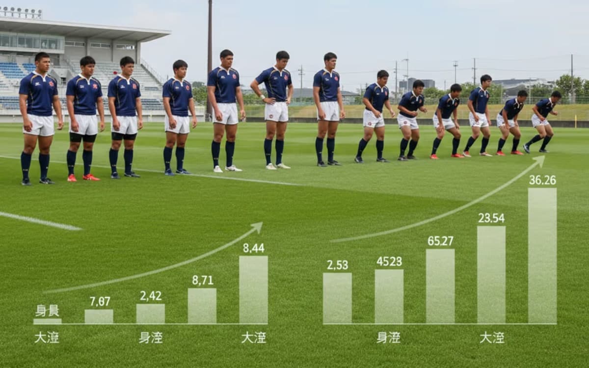 高校ラグビー ポジション別 平均身長・体重:強豪校の身体特性と育成戦略
