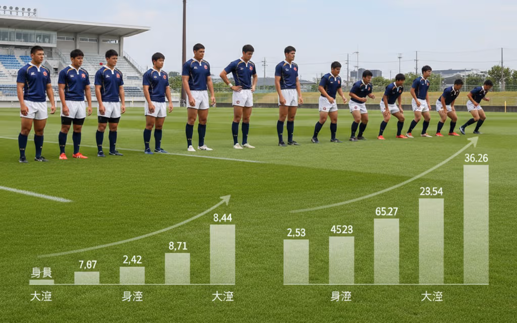 高校ラグビー ポジション別 平均身長・体重:強豪校の身体特性と育成戦略